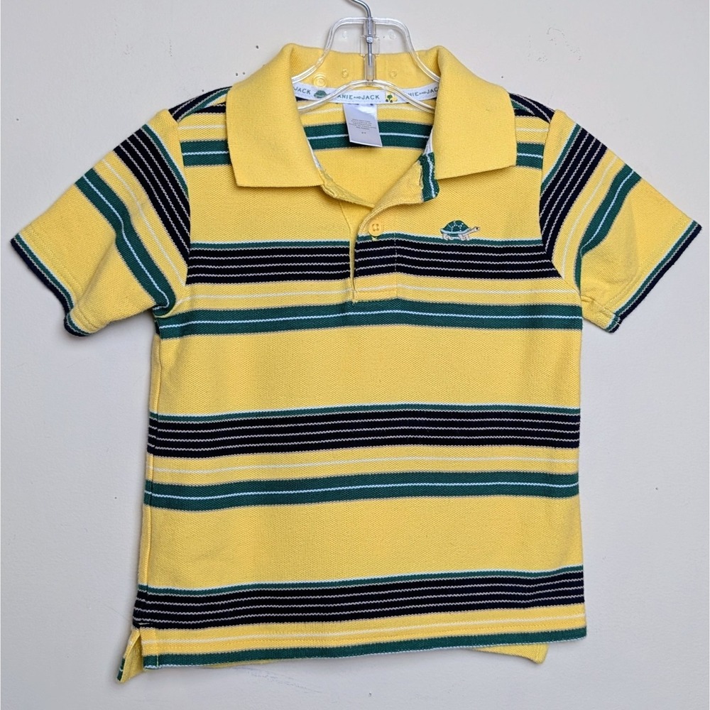 Janie and Jack Polo Turtle Gold Stripedβ Motif EUC Toddler Size 2T